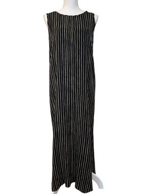 Putumayo Black Striped Sleeveless Maxi Dress Size Small